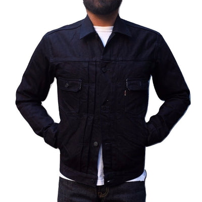 OD+MJ 15.7oz. Deep Indigo x Black Type 2 Mod Selvedge Jacket - Okayama Denim Jacket - Selvedge