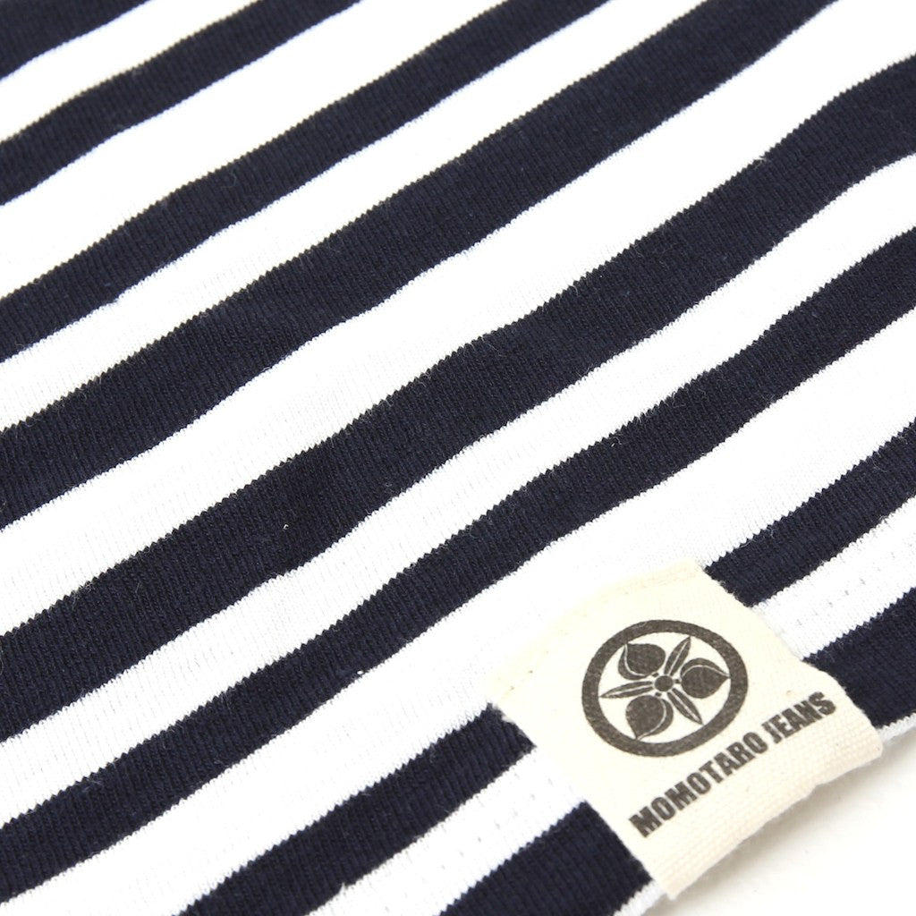 Momotaro Original Border Pocket Tee (Navy) - Okayama Denim T-Shirts - Selvedge