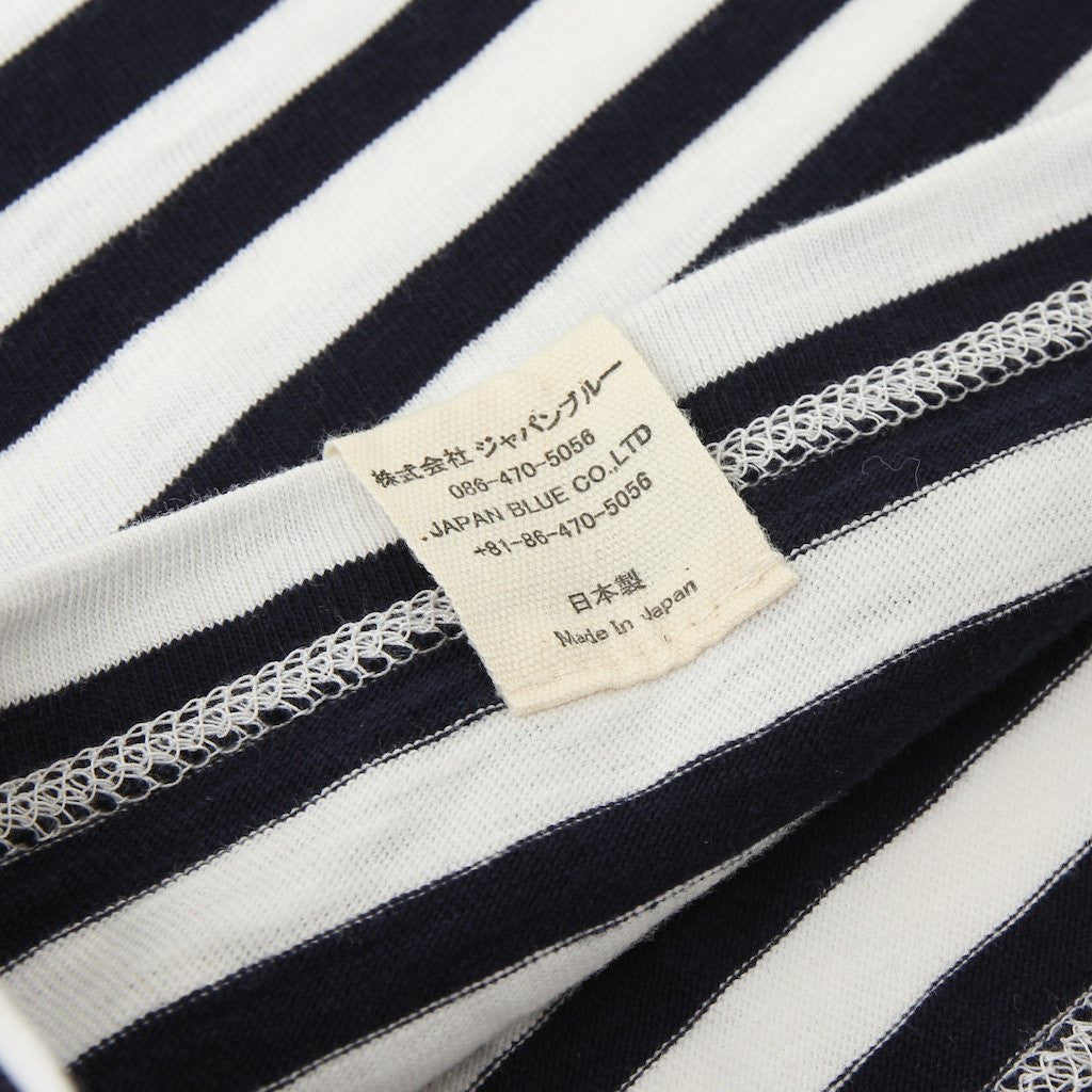 Momotaro Original Border Pocket Tee (Navy) - Okayama Denim T-Shirts - Selvedge