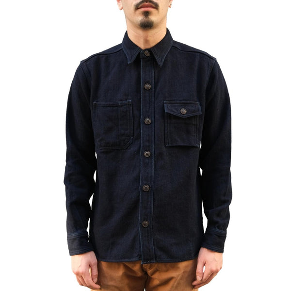 Lucky Brand Men's Indigo Dobby Short Sleeve Button-Down Shirt - Auto Body Style With Chest Pockets - View #5