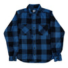 Momotaro Heavyweight Herringbone Check Flannel Shirt (Blue)