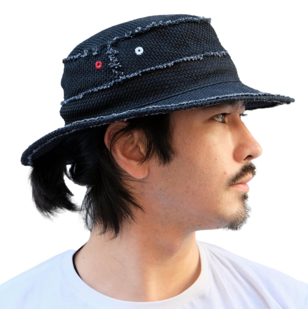 帽子 SASHIKO STRETCH MARINE CAP BLACK Regional Short Brim Cap | Sashiko – Regional Craft Lab