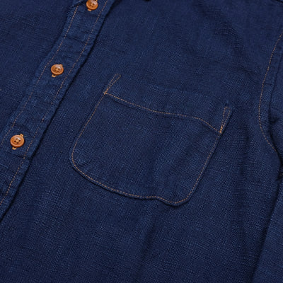 Japan Blue Indigo Slub Work Shirt - Okayama Denim Shirt - Selvedge