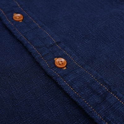 Japan Blue Indigo Slub Work Shirt - Okayama Denim Shirt - Selvedge