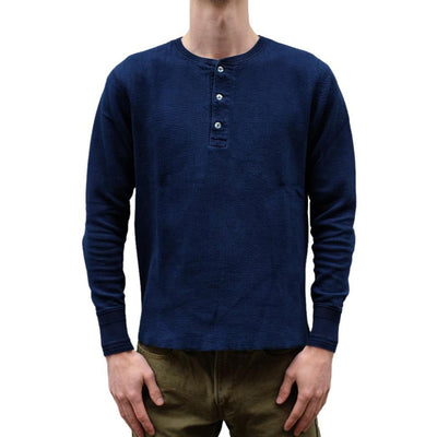 OD+LW Indigo Dyed Double Face Jacquard Thermal Henley