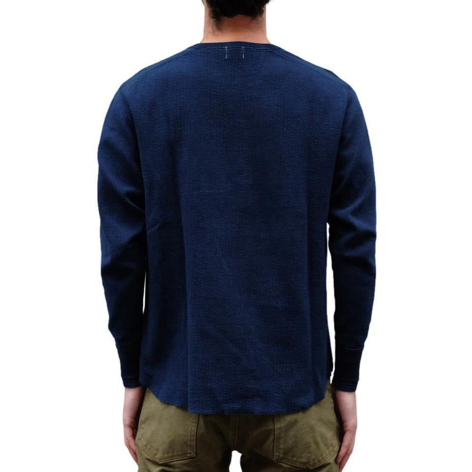 OD+LW Indigo Dyed Double Face Jacquard Thermal Henley