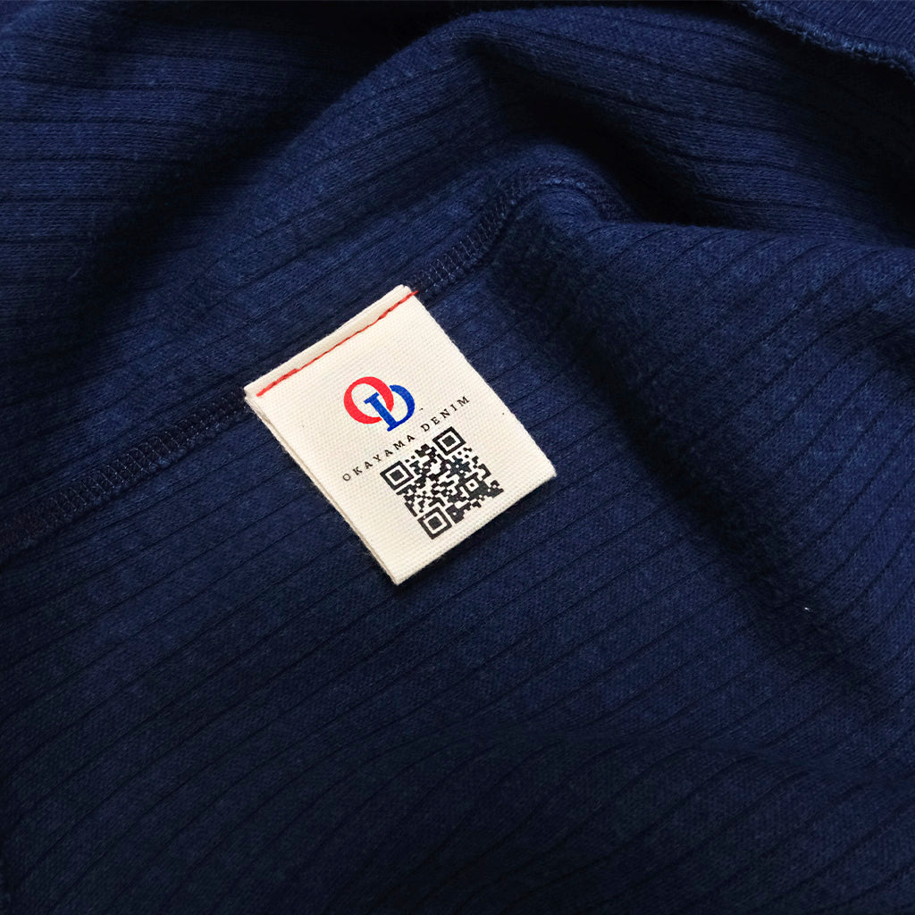 OD+LW Indigo Dyed Double Face Jacquard Thermal Henley