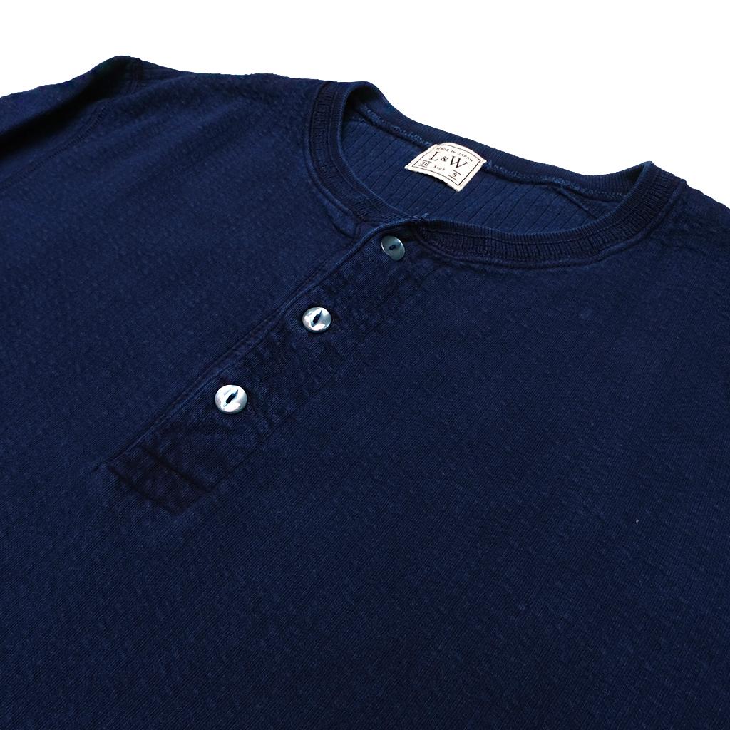 OD+LW Indigo Dyed Double Face Jacquard Thermal Henley