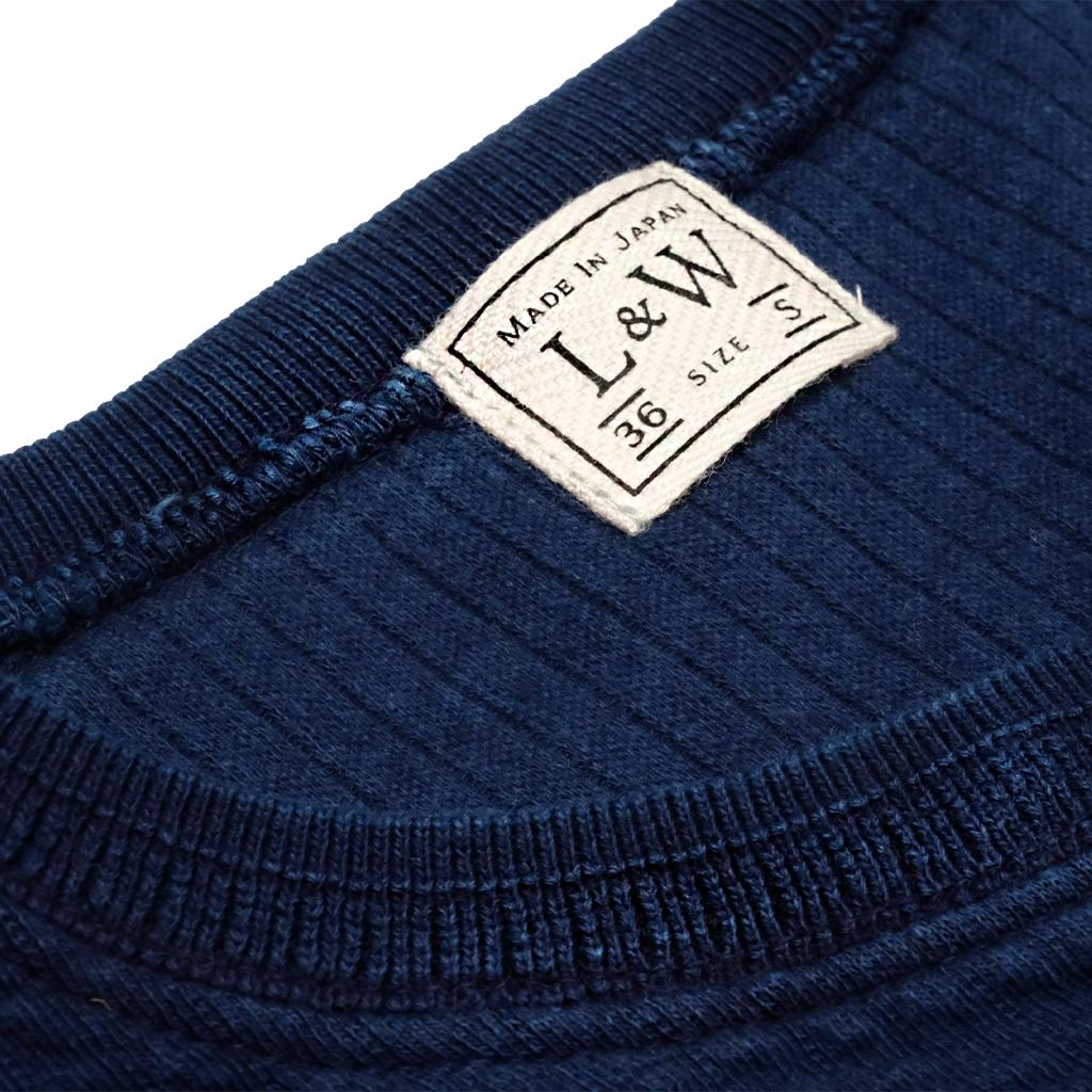 OD+LW Indigo Dyed Double Face Jacquard Thermal Henley