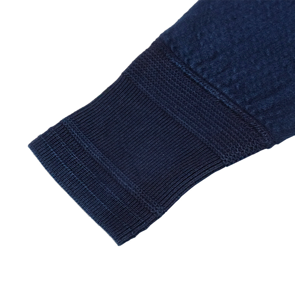 OD+LW Indigo Dyed Double Face Jacquard Thermal Henley