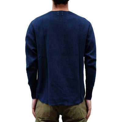 OD+LW Indigo Dyed Double Face Jacquard Crewneck Thermal