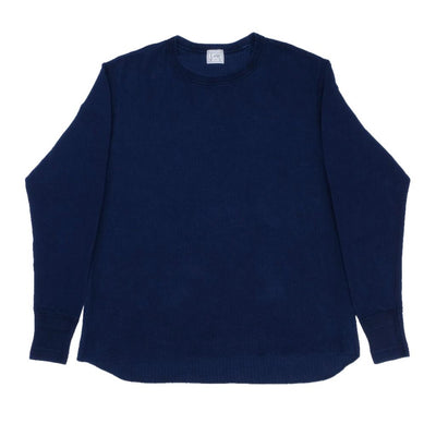 OD+LW Indigo Dyed Double Face Jacquard Crewneck Thermal