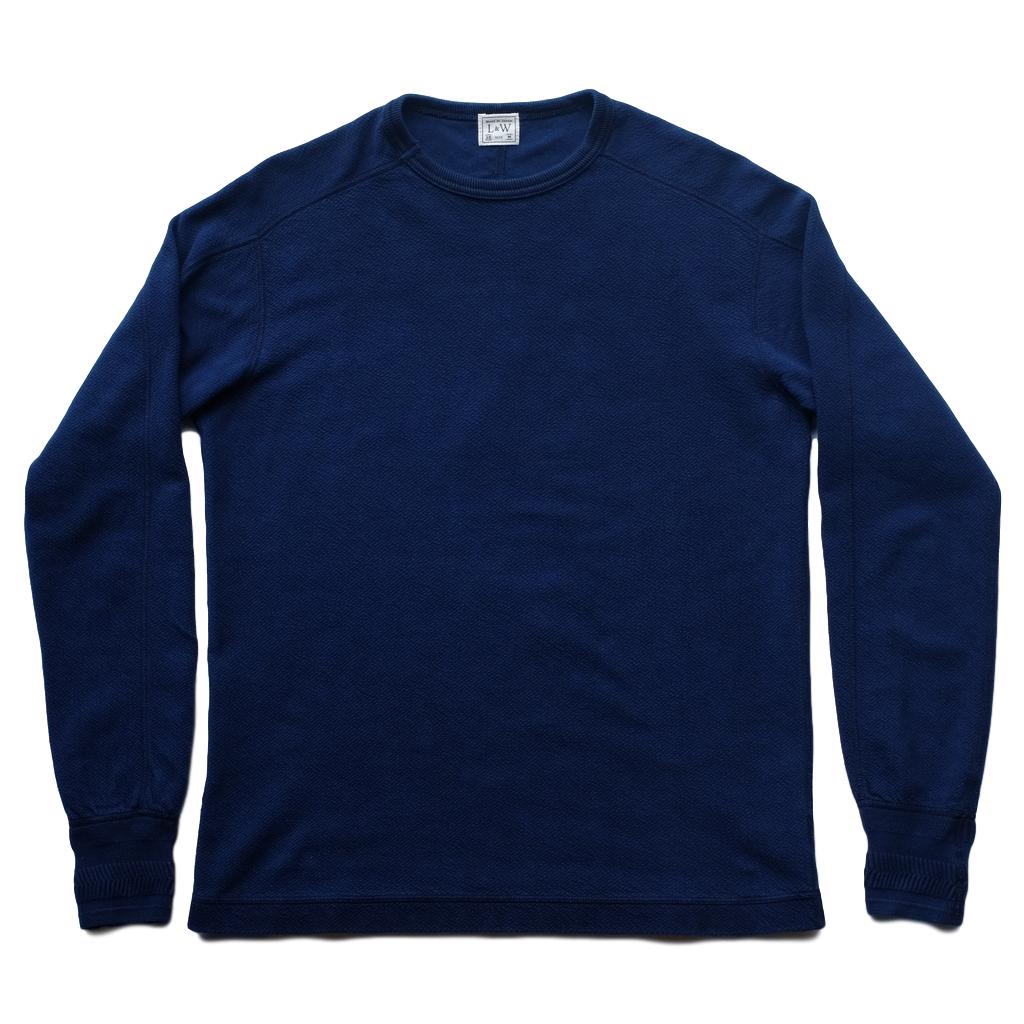 OD+LW Twill Face Indigo Dyed Crewneck L/S Tee