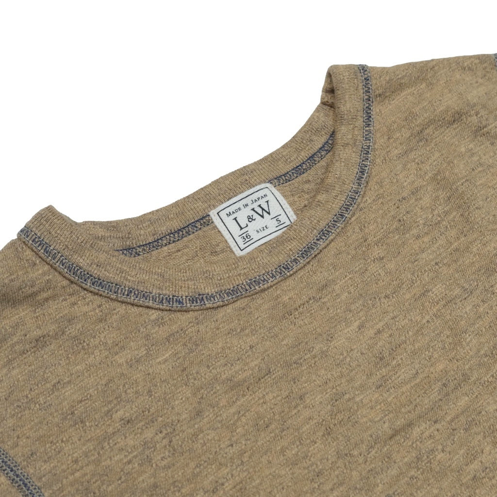 OD+LW Natural Kakishibu Dyed Heather Slub L/S Bib Tee