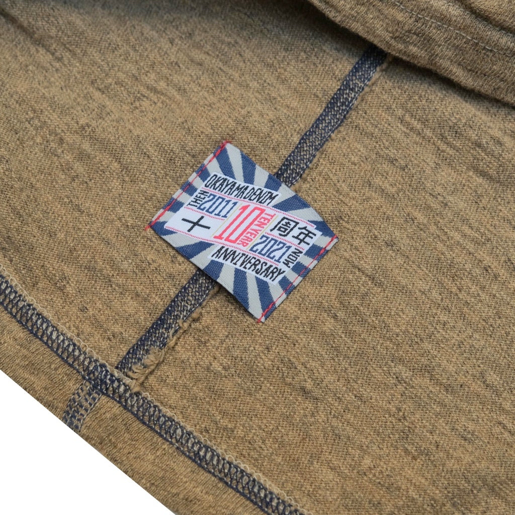 OD+LW Natural Kakishibu Dyed Heather Slub L/S Bib Tee