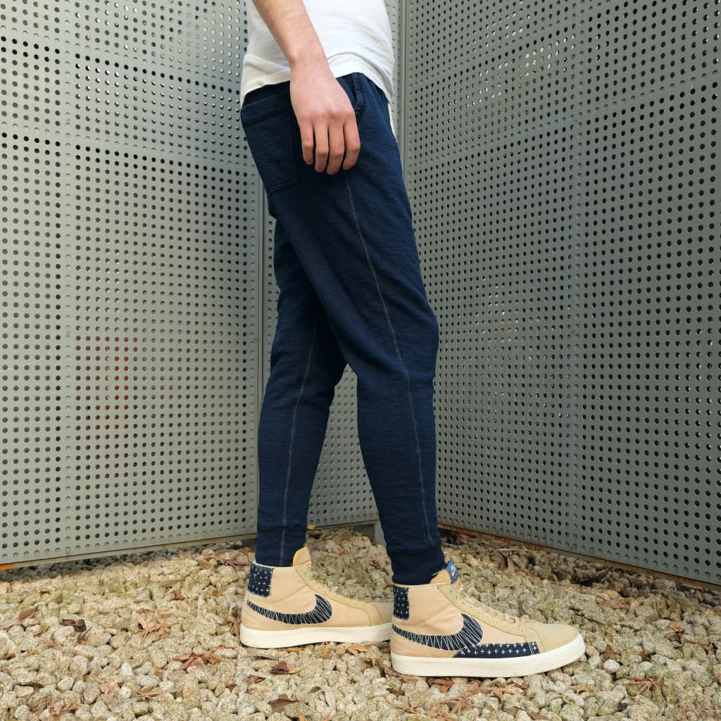 OD+LW Indigo Dyed Heather Slub Fleece Military Sweatpants