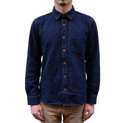 Japan Blue Indigo Slub Work Shirt - Okayama Denim Shirt - Selvedge