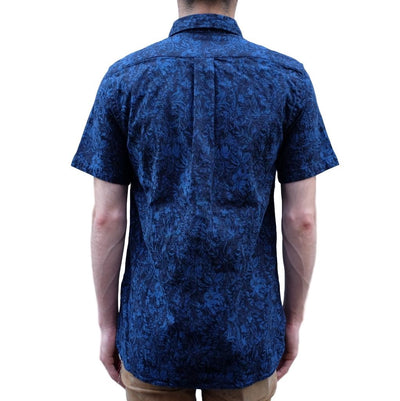 OD+MJ Floral Indigo Jacquard S/S Shirt - Okayama Denim Shirt - Selvedge