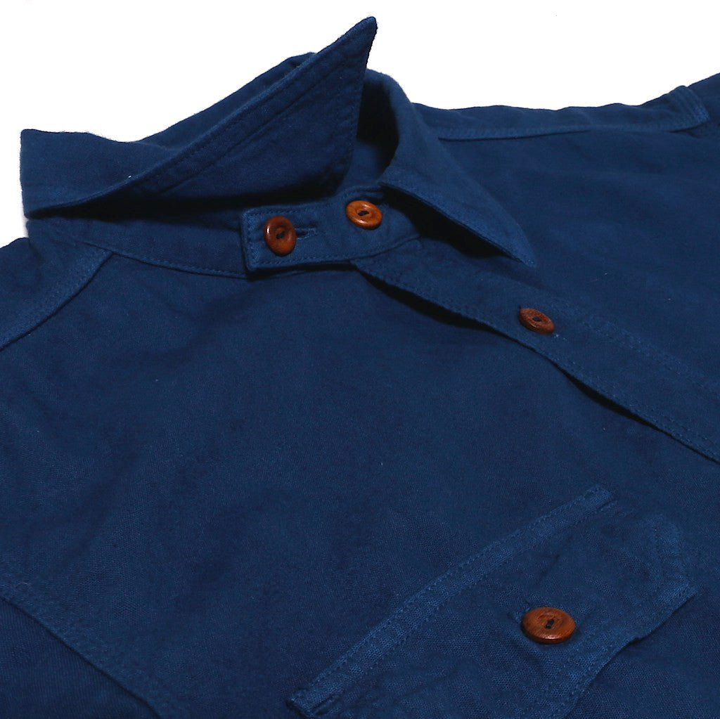 OD+MJ Natural Indigo Dyed Selvedge Workshirt - Okayama Denim Shirt - Selvedge
