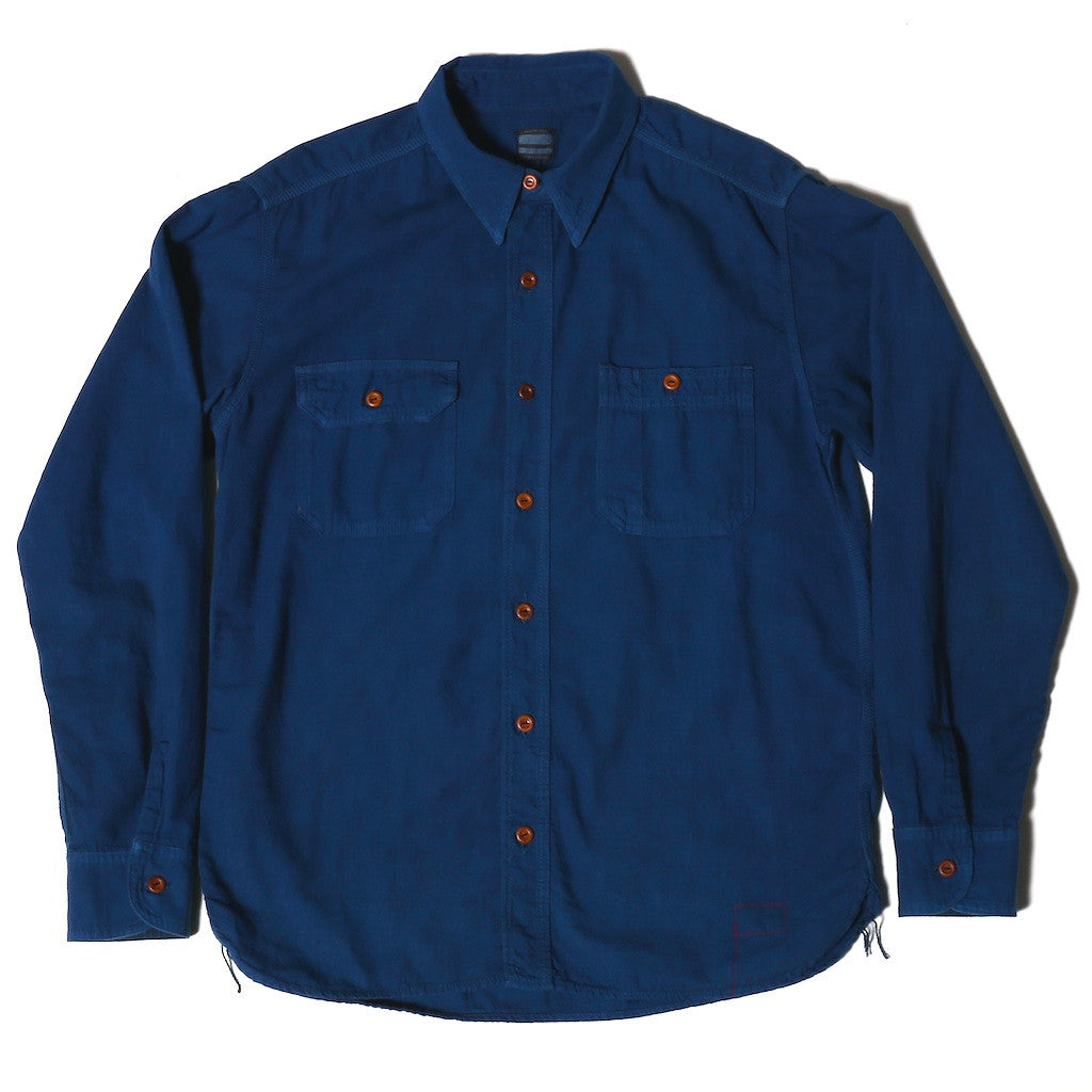 OD+MJ Natural Indigo Dyed Selvedge Workshirt - Okayama Denim Shirt - Selvedge