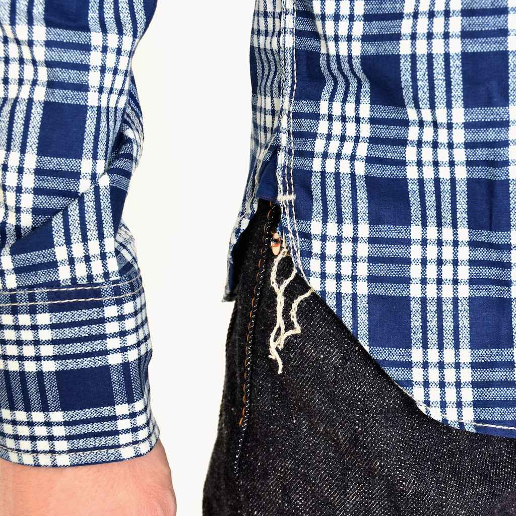 OD+MJ Indigo Check Selvedge Shirt - Okayama Denim Shirt - Selvedge