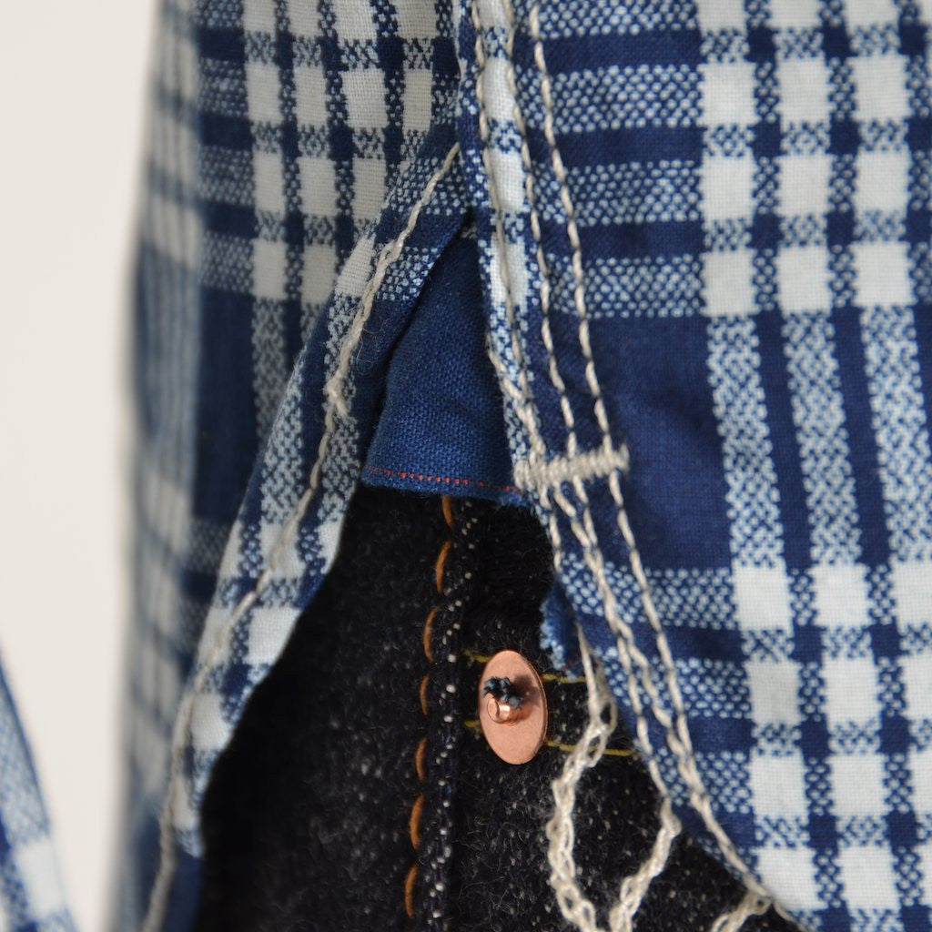 OD+MJ Indigo Check Selvedge Shirt - Okayama Denim Shirt - Selvedge