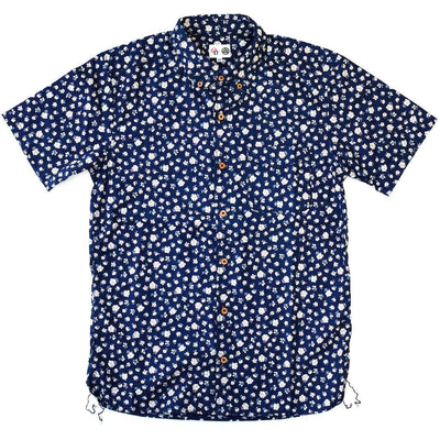 OD+MJ Indigo Floral Selvedge S/S Shirt - Okayama Denim Shirt - Selvedge