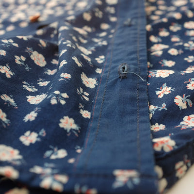 OD+MJ Indigo Floral Selvedge S/S Shirt - Okayama Denim Shirt - Selvedge