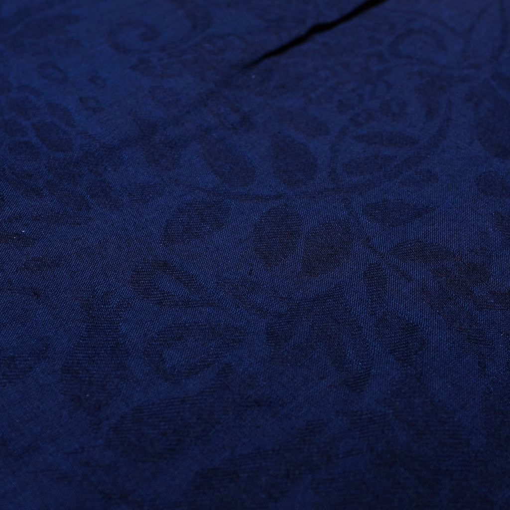 OD+MJ Deep Indigo Jacquard Paisley Aloha Shirt - Okayama Denim Shirt - Selvedge