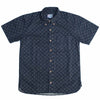 OD+MJ Indigo Sashiko Katazome Print S/S Shirt - Okayama Denim Shirt - Selvedge