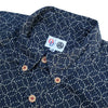 OD+MJ Indigo Sashiko Katazome Print S/S Shirt - Okayama Denim Shirt - Selvedge