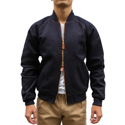 OD+SDA "Kasezome" Indigo x Kakishibu Sashiko Selvedge Bomber Jacket