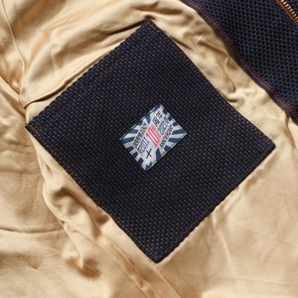 OD+SDA "Kasezome" Indigo x Kakishibu Sashiko Selvedge Bomber Jacket