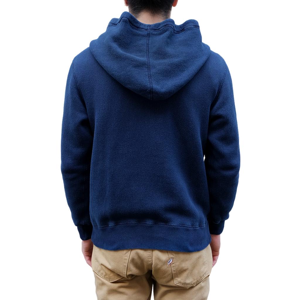 OD+LW Indigo Dyed Tompkins Knit After Hood Sweatshirt