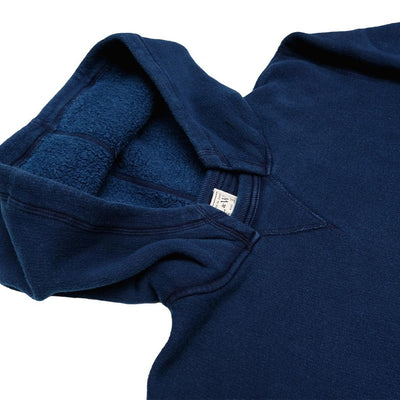 OD+LW Indigo Dyed Tompkins Knit After Hood Sweatshirt