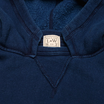 OD+LW Indigo Dyed Tompkins Knit After Hood Sweatshirt