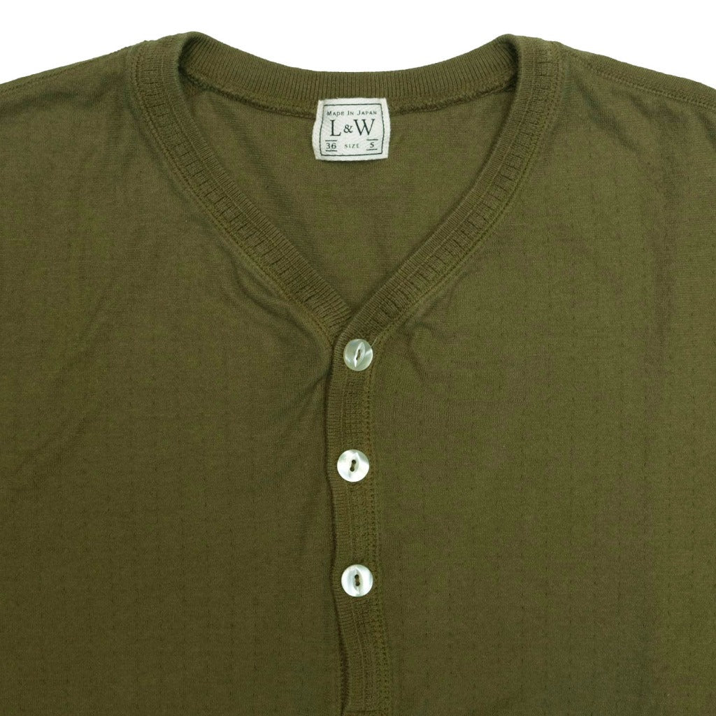 OD+LW “Zakurozome” Natural Pomegranate Dyed Military Henley