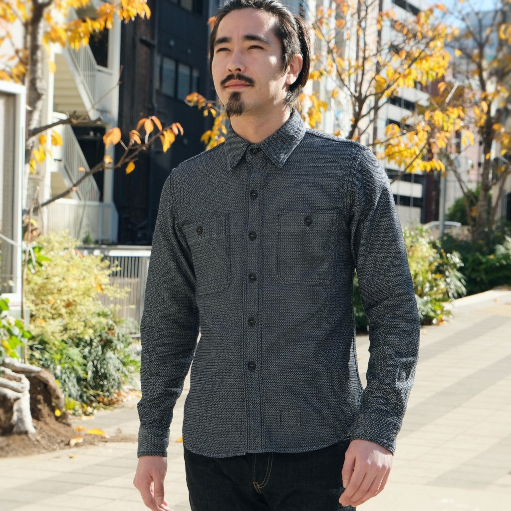 OD+SDA Indigo Diamond Jacquard Shirt