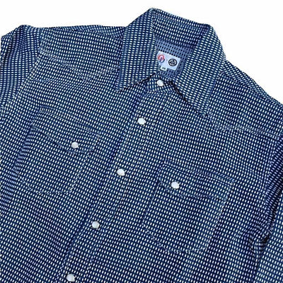 お歳暮 時期 Shirt Western Sashiko Indigo OD+MJ - Denim Okayama トップス