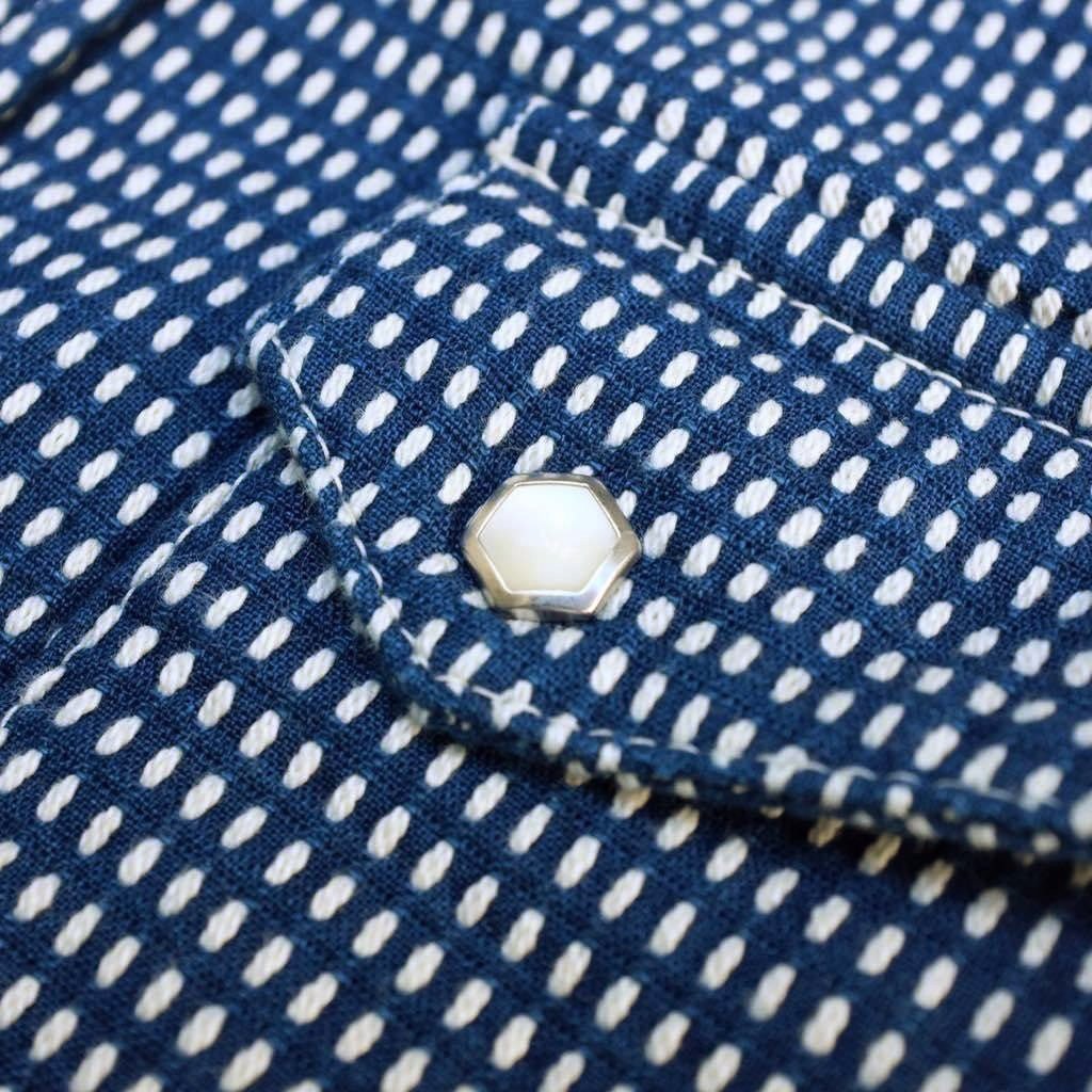 OD+MJ Indigo Sashiko Western Shirt - Okayama Denim Shirt - Selvedge