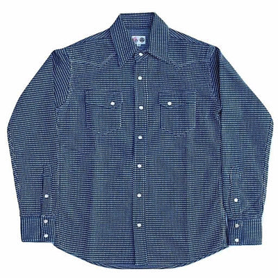 OD+MJ Indigo Sashiko Western Shirt - Okayama Denim Shirt - Selvedge