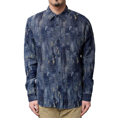 Pure Blue Japan Indigo Jacquard Boro Shirt