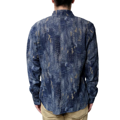 Pure Blue Japan Indigo Jacquard Boro Shirt