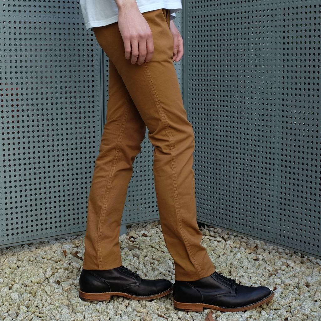Pure Blue Japan Chino Pants (Camel) - Okayama Denim Pants - Selvedge