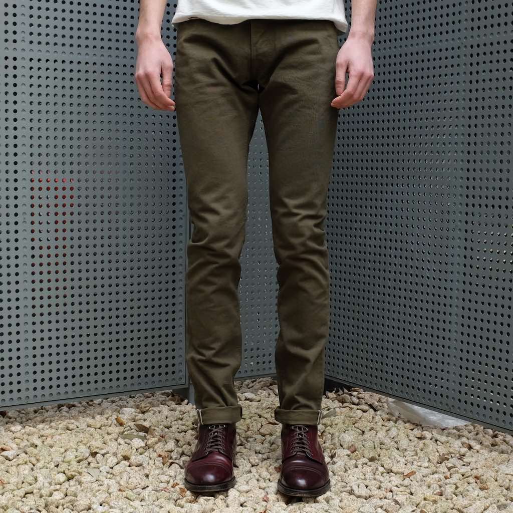Pure Blue Japan 12oz. Selvedge Chino Pants (Olive)