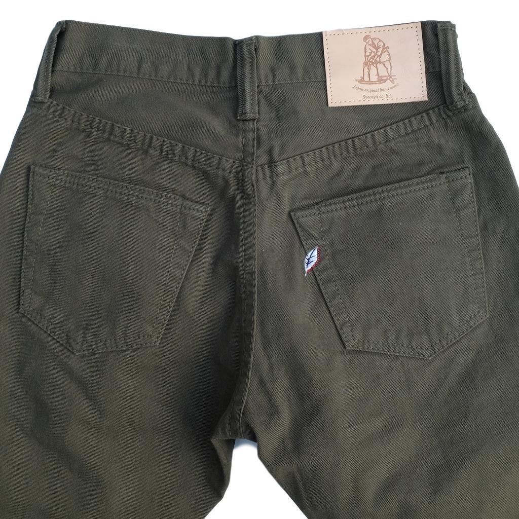 Pure Blue Japan 12oz. Selvedge Chino Pants (Olive) - Okayama Denim
