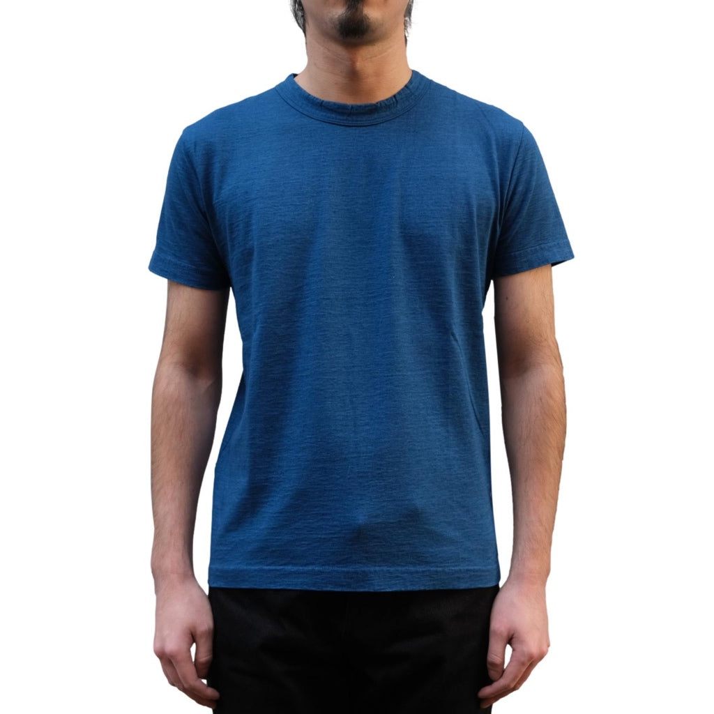 Pure Blue Japan SS5011-P Pale Indigo Dyed Crewneck T-Shirt