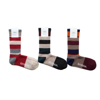 Rasox Jacquard Multi-Border Wool Crew Socks