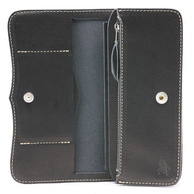Redmoon Midline Long Wallet (Black) - Okayama Denim Accessories - Selvedge