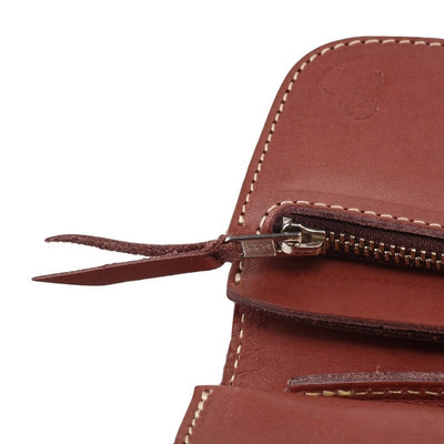 Redmoon Midline Short Wallet (Brown) - Okayama Denim Accessories - Selvedge